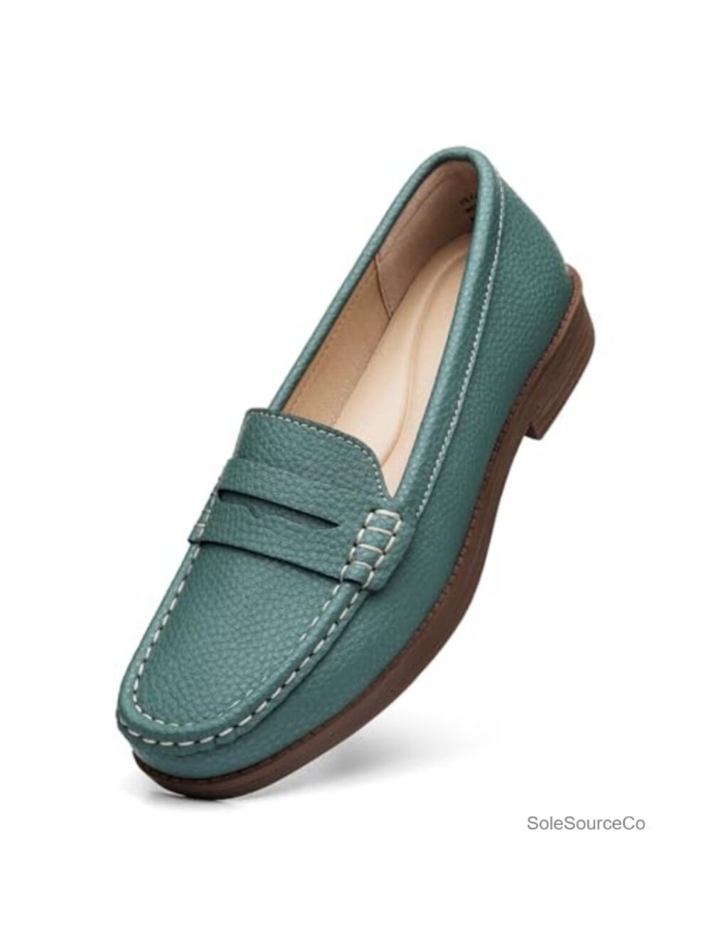 Women's Leather Penny Loafers Slip On Business Casual Shoes